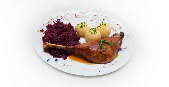 Gänsekeule mit Rotkohl